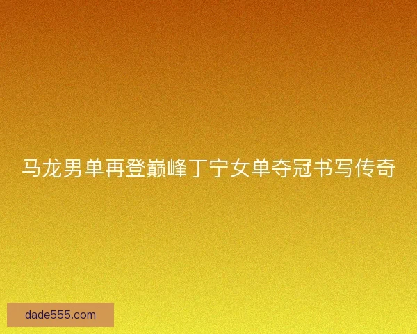 马龙男单再登巅峰丁宁女单夺冠书写传奇